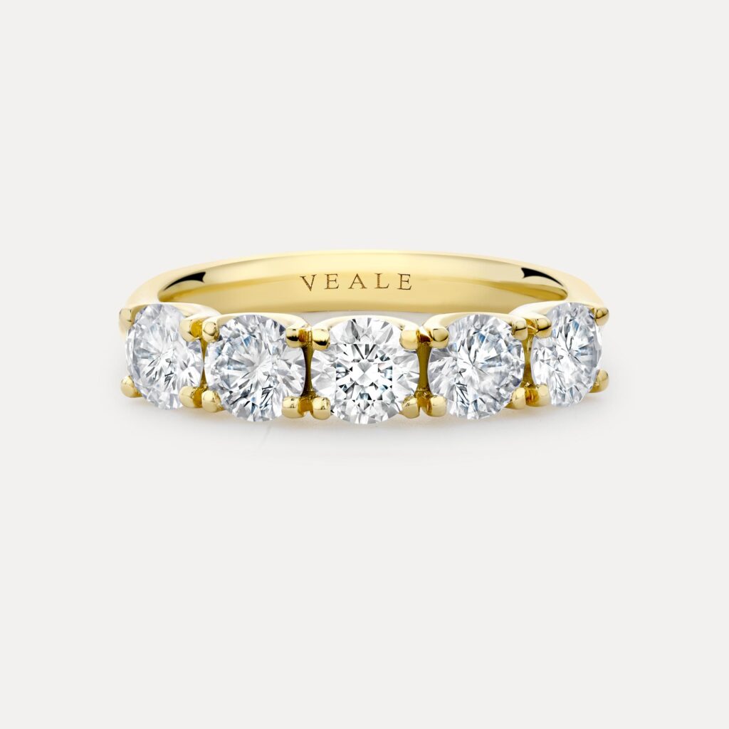 Five stone diamond ring classic design