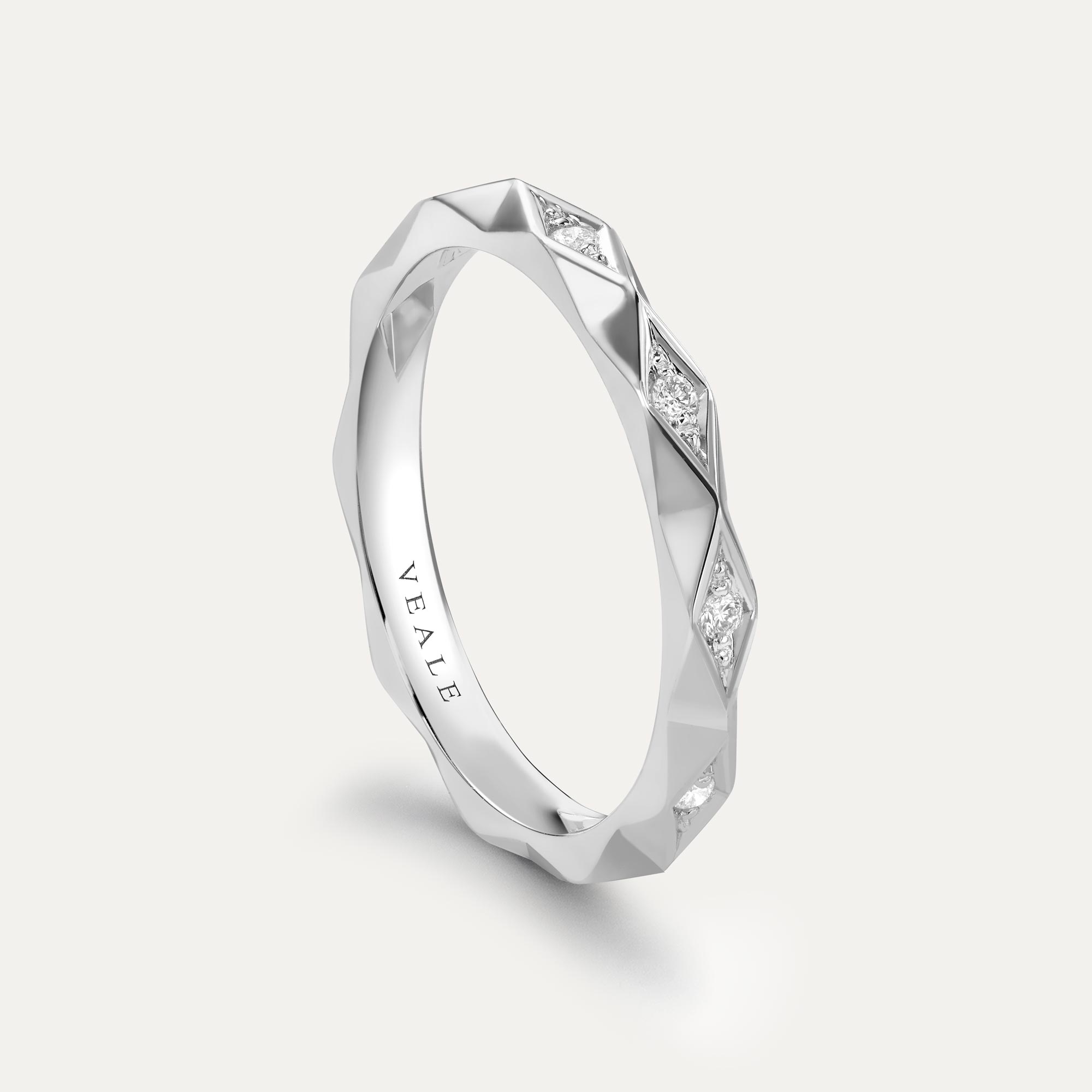 Shoredictch Stacking ring standing by Veale Fine Jewellery London