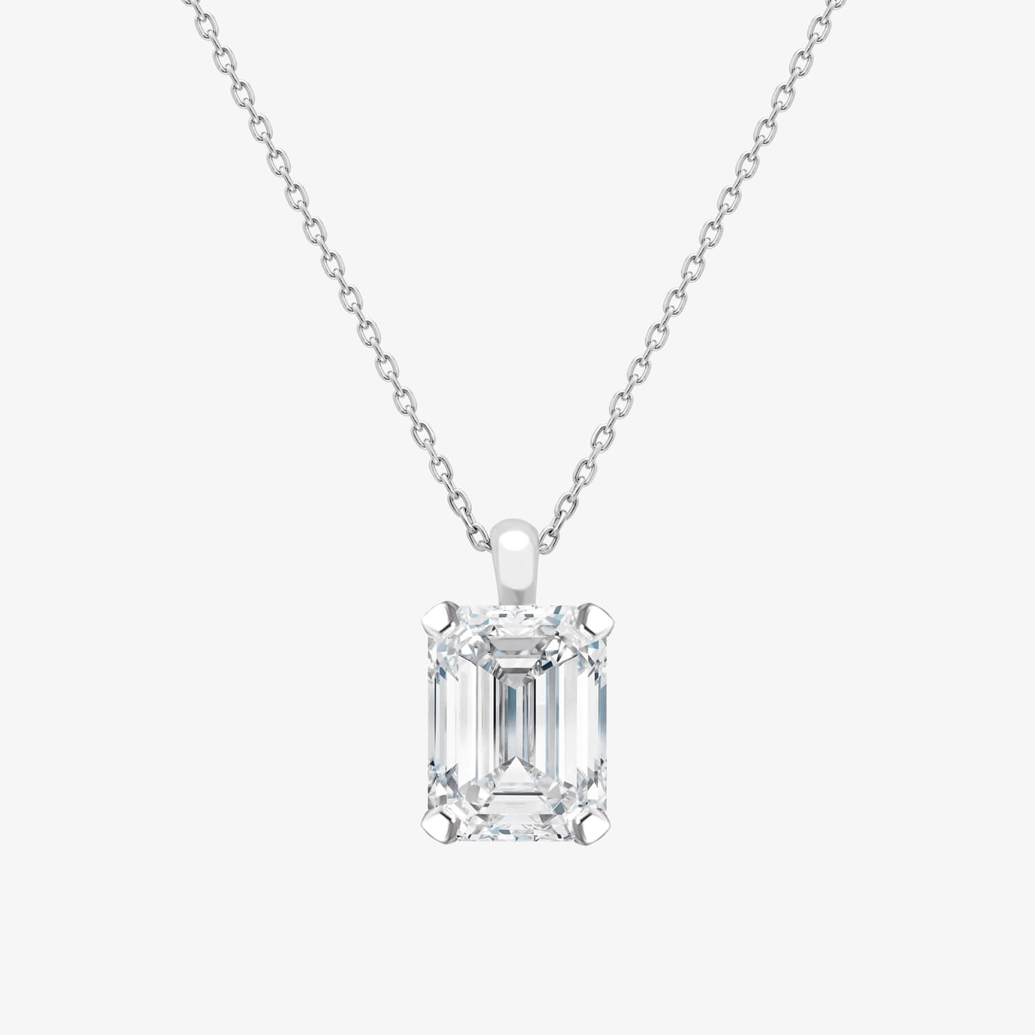 Glimmer Emerald Cut Diamond Necklace
