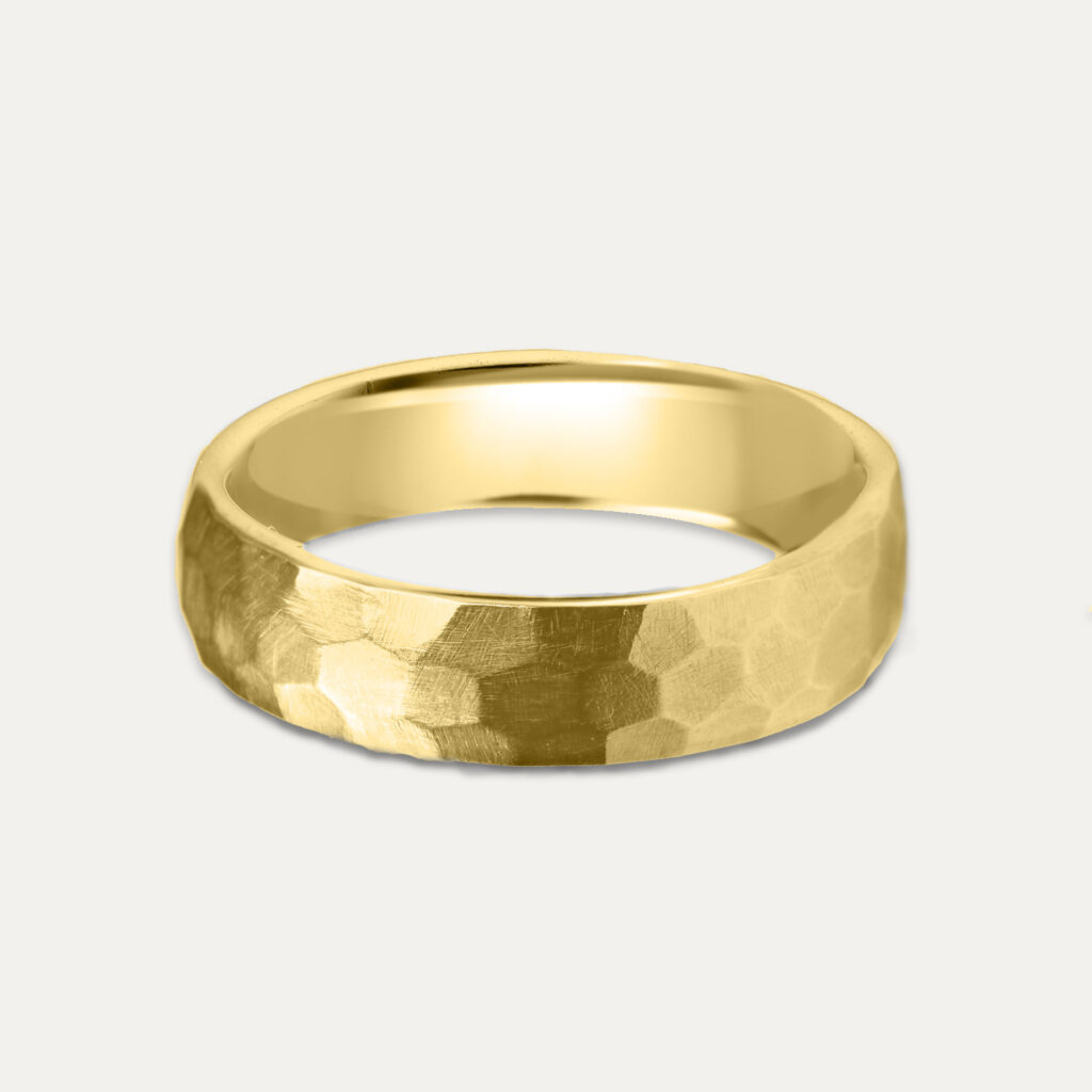 Hammered Textured Men’s Wedding Ring