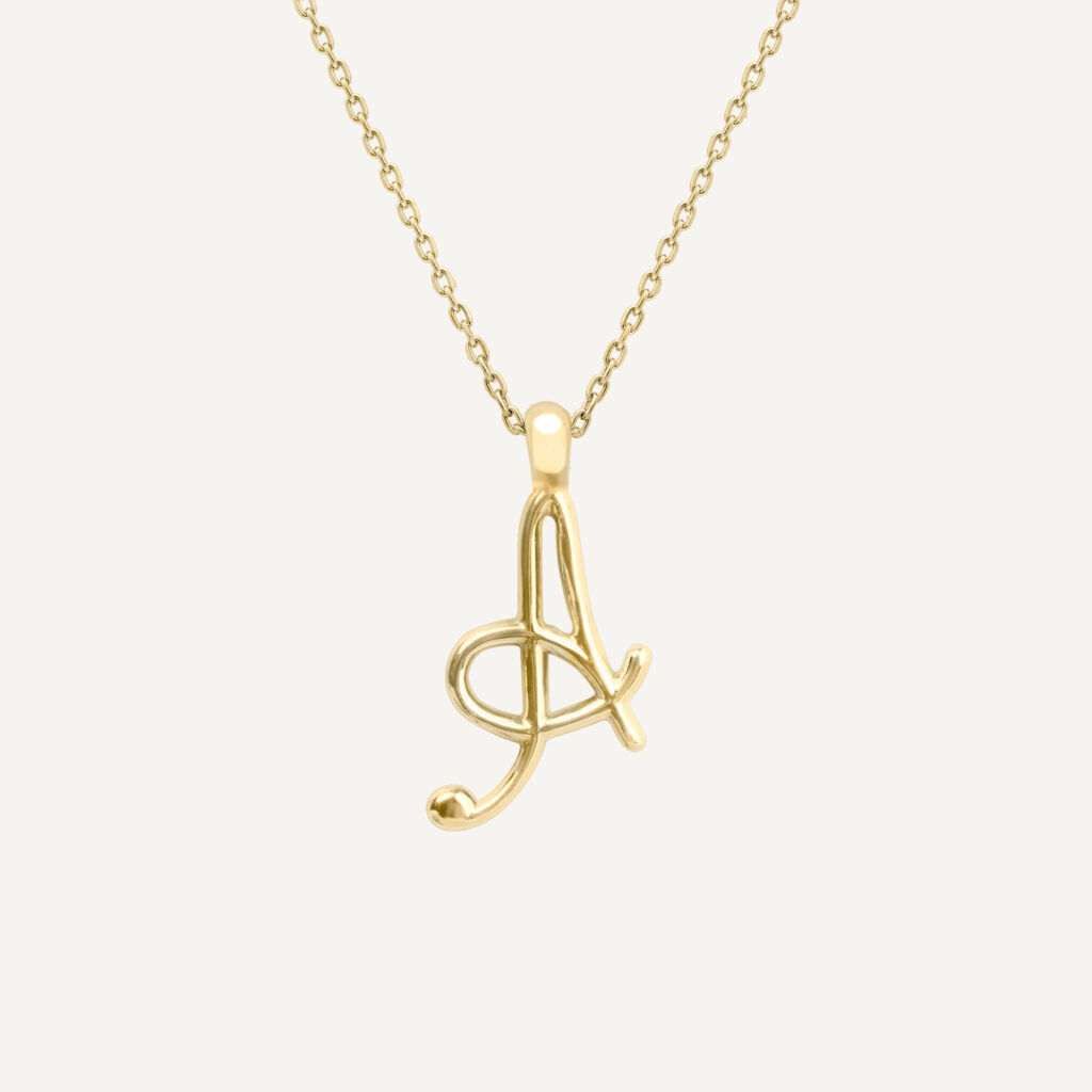 Customisable Letter Crafted in Gold Necklace