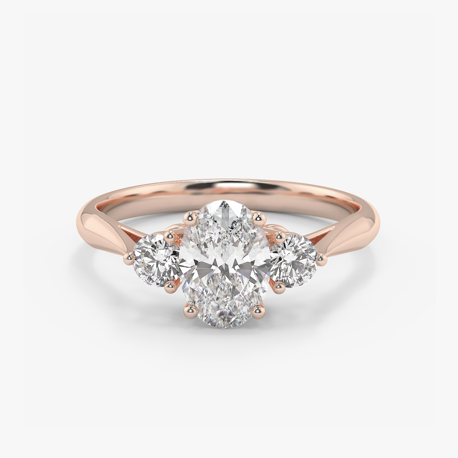 Oval Opulence Trilogy Diamond Engagement Ring
