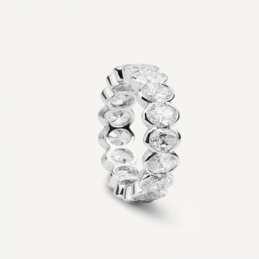 Oval Cut Diamond Full Hoop Eternity Ring