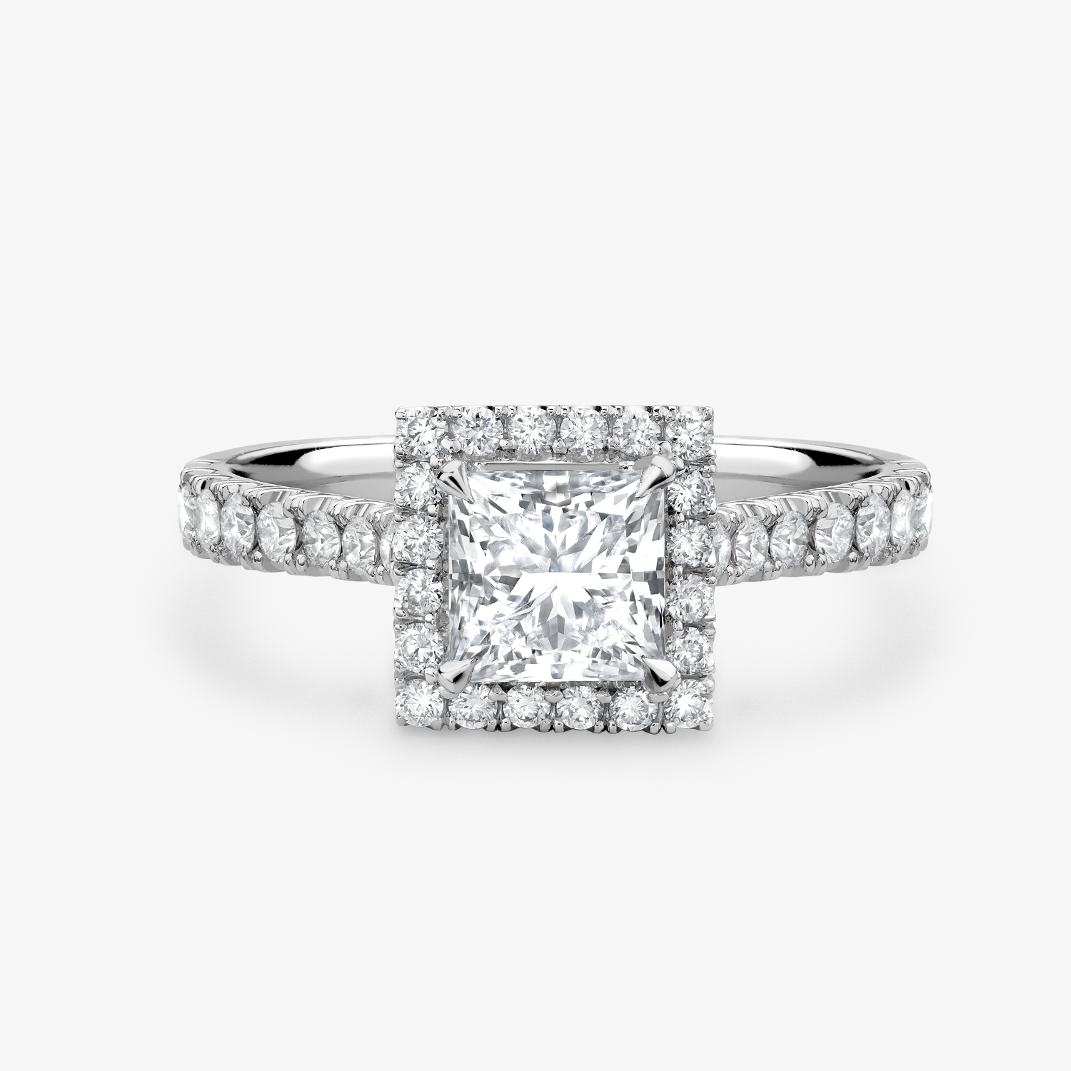 Virtue Princess Cut Halo Diamond Engagement Ring