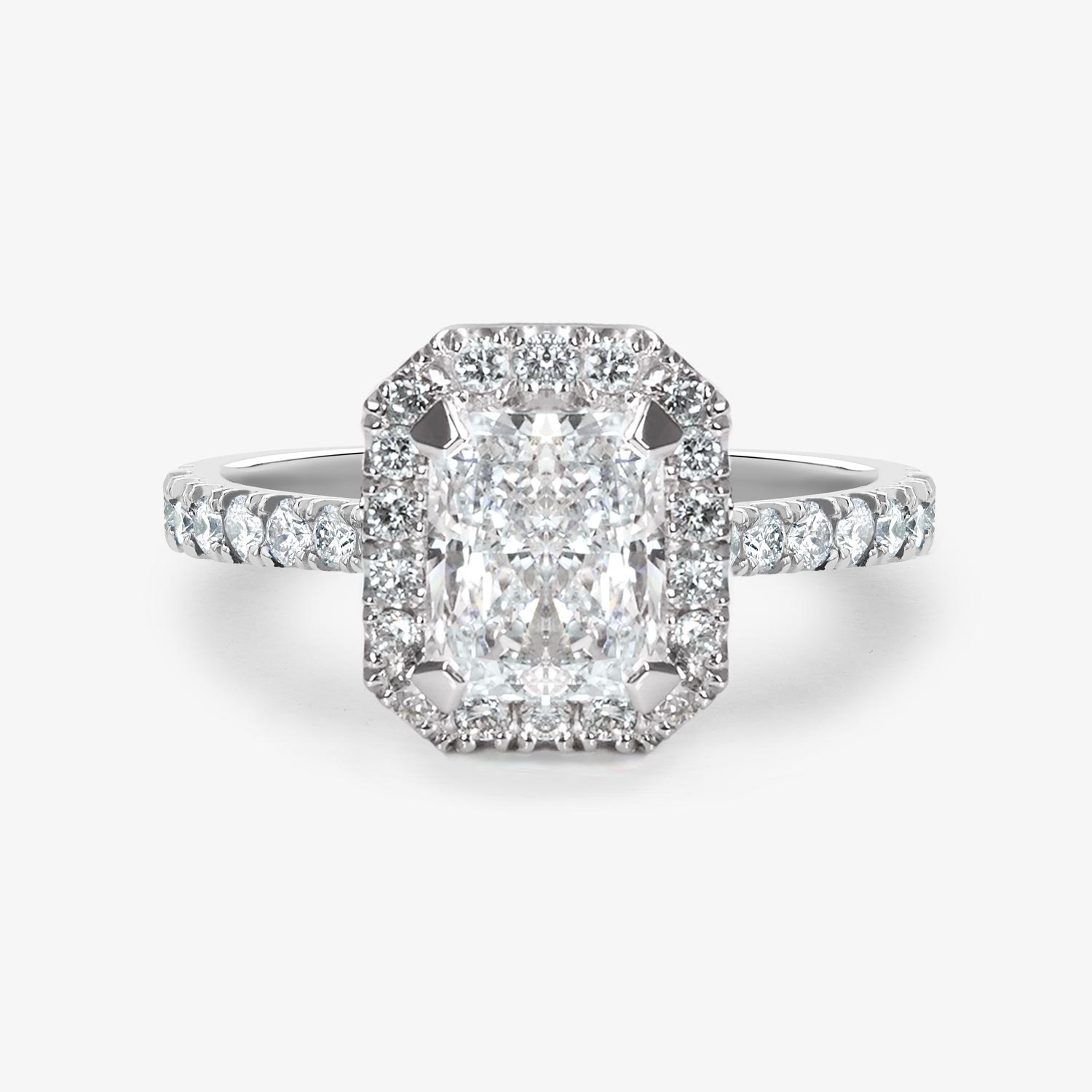 Virtue Radiant Cut Halo Diamond Engagement Ring