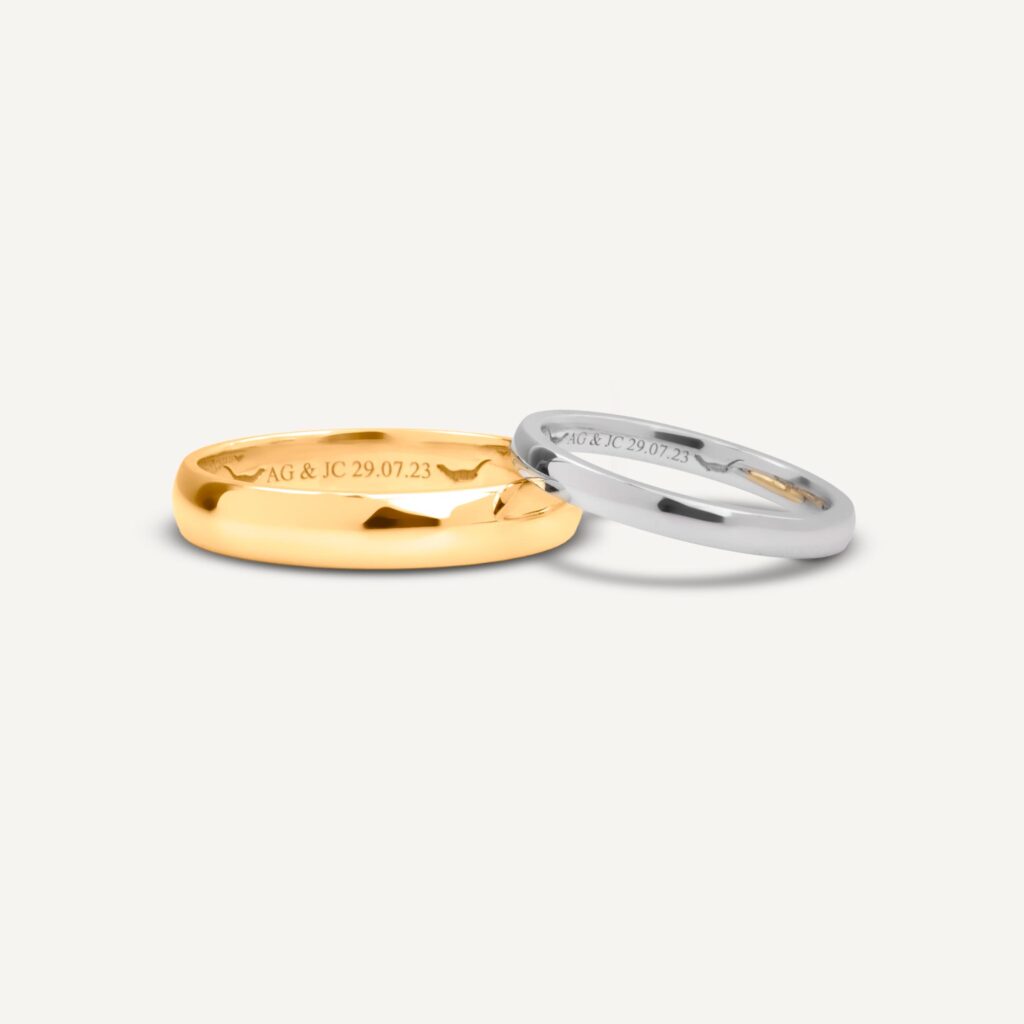Wedding Rings with Laser Engravings