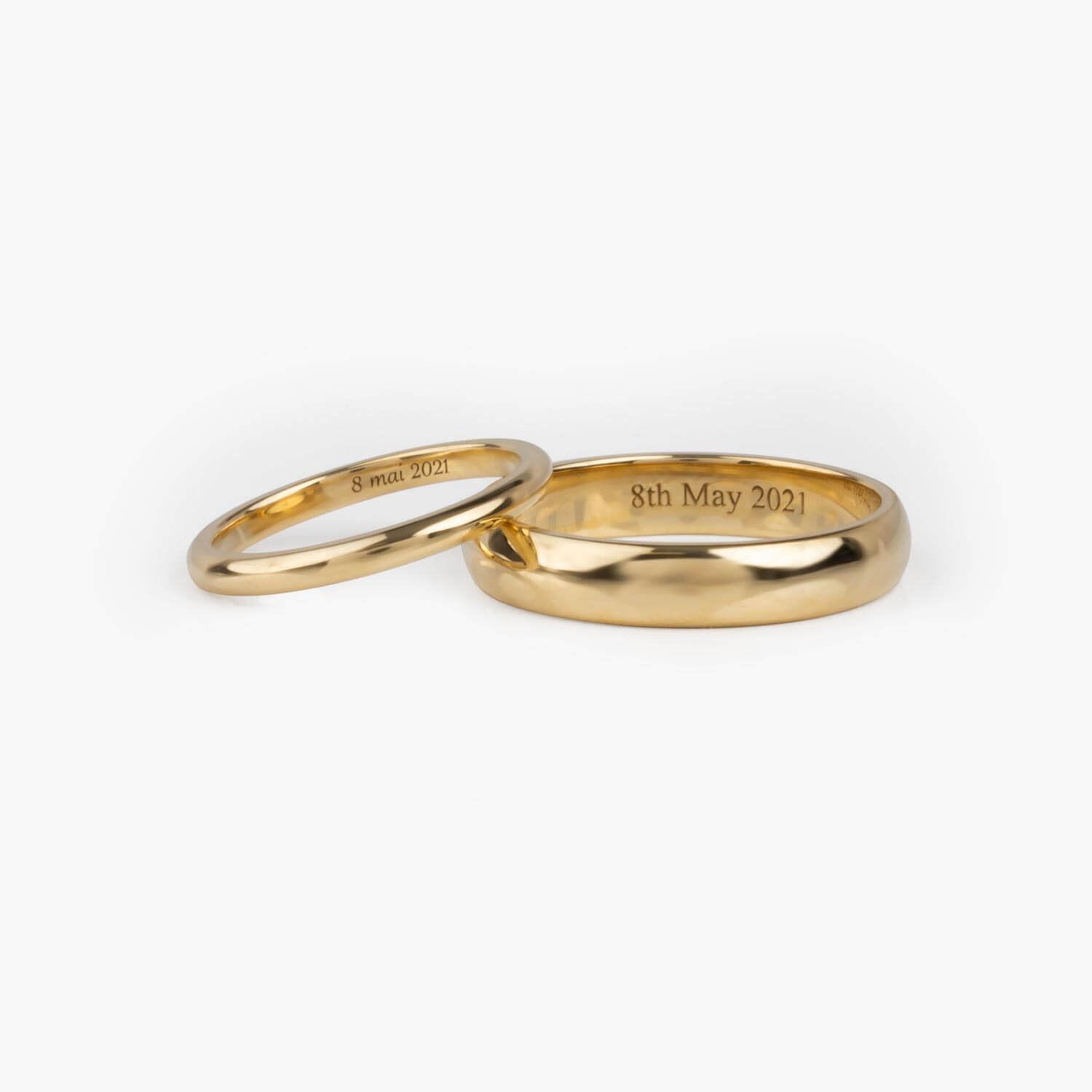 Bespoke Yellow Gold Matching Wedding Rings