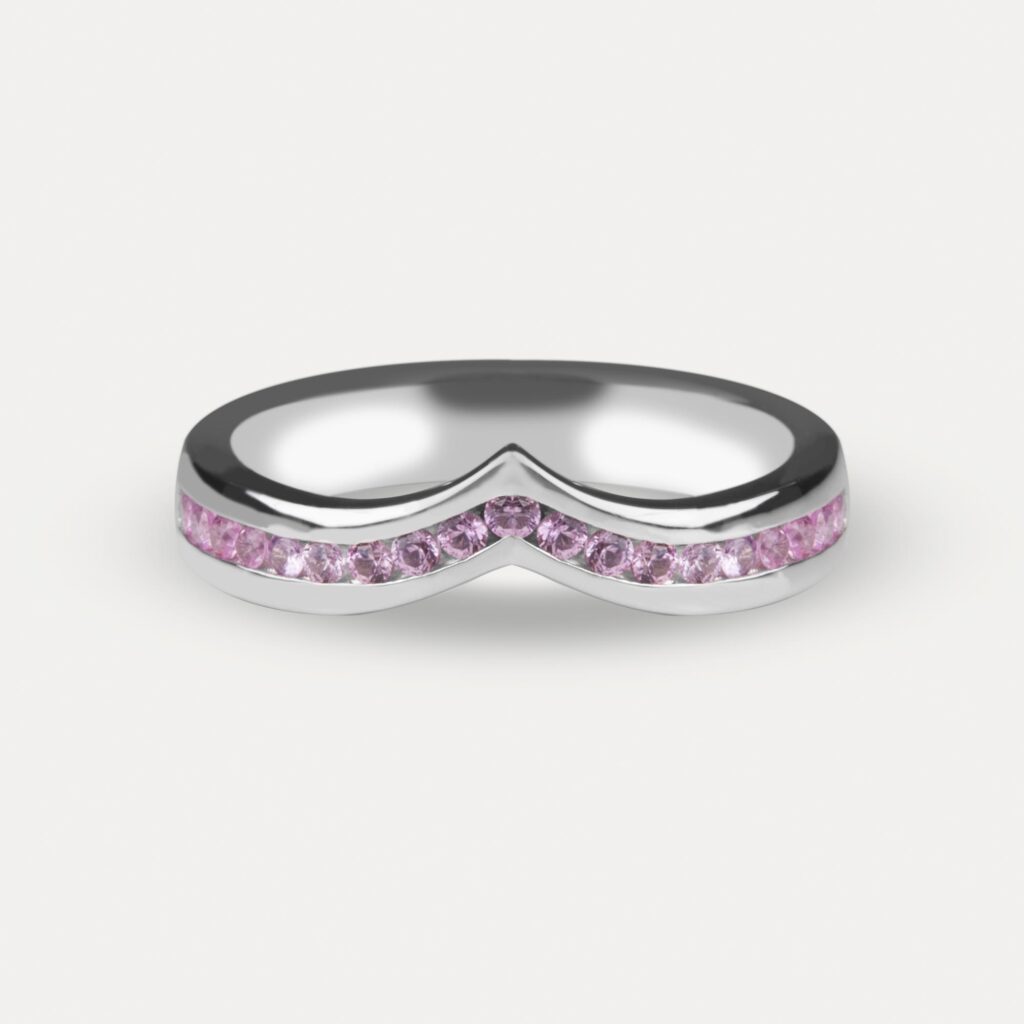 Pieter’s Bespoke Pink Sapphire Half Eternity Ring