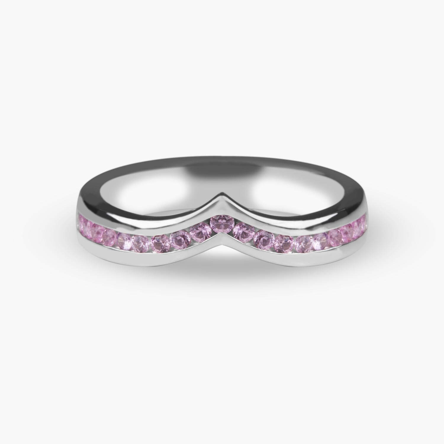 Pieter’s Bespoke Pink Sapphire Half Eternity Ring