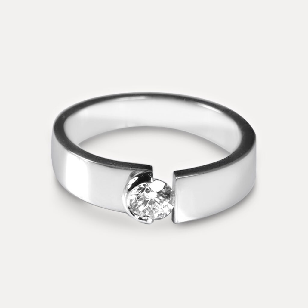 Bespoke Tension Set Diamond Ring