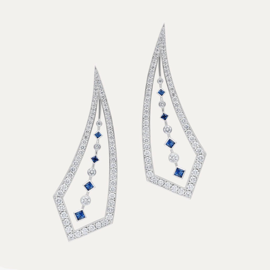 James’ Bespoke Diamond and Sapphire Drop Earrings