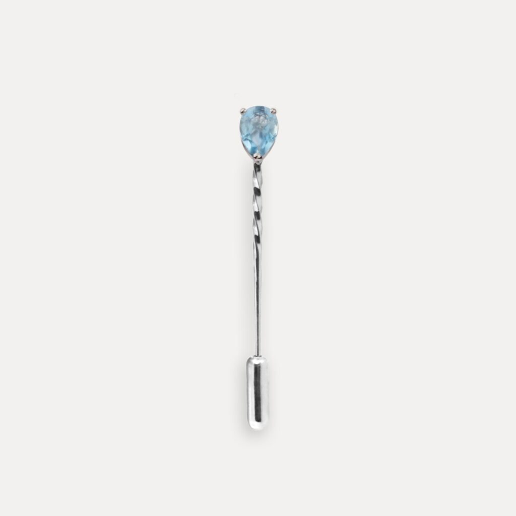 Bespoke Aquamarine Tie Pin