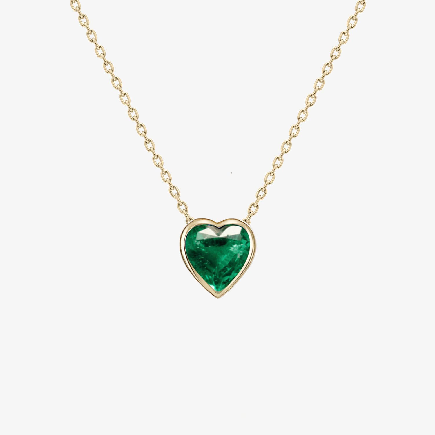 Heart Shaped Emerald Necklace