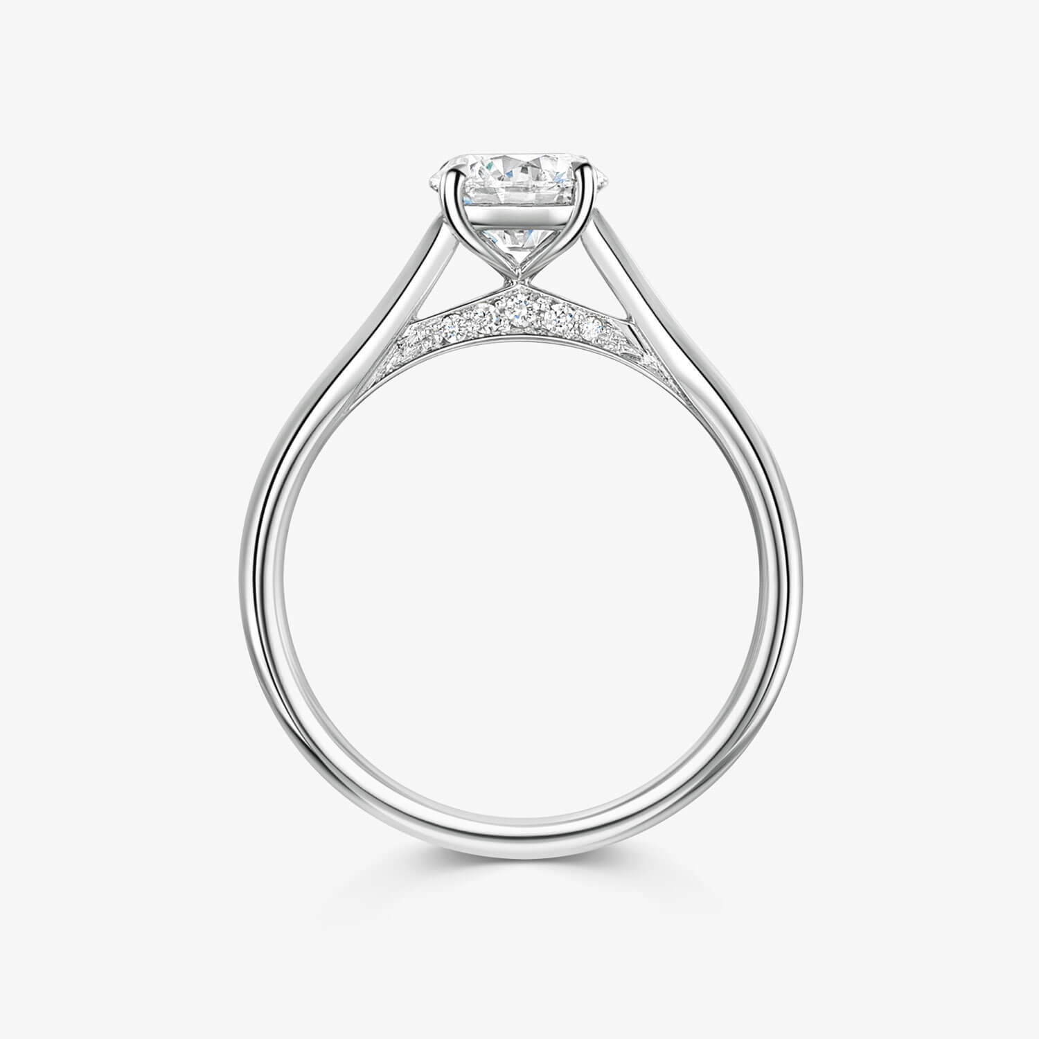 Round Brilliant Diamond Engagement Ring With Hidden Diamonds