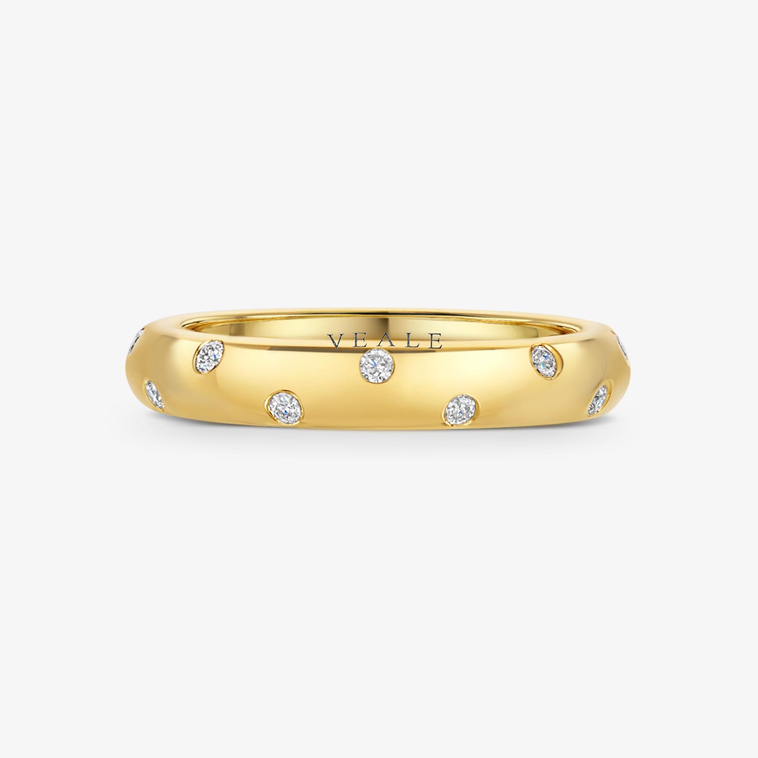 Solid Gold Diamond Stacking Ring