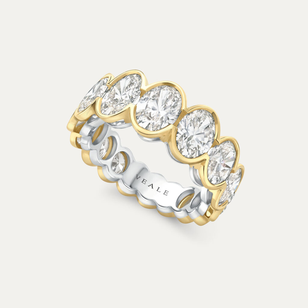 Stand out oval eternity ring as an investment in diamonds and gold