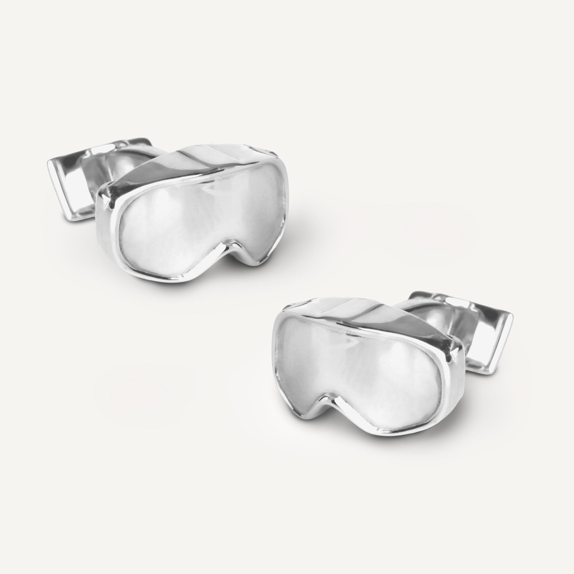 Sliver Ski Goggle Cufflinks