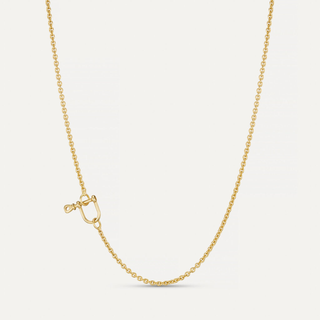 Salcombe classic gold chain in 9ct gold with a mini shackle